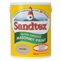 Wilko  Sandtex Ultra Smooth Masonry Paint Mid Stone 5L