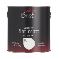 Wilko  Wilko Flat Matt Emulsion Paint Birch White 2.5L