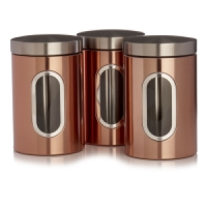 Wilko  Wilko Tea and Coffee Canisters Copper Effect