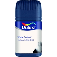 Wilko  Dulux Matt Emulsion Paint Tester Pot White Cotton 50ml