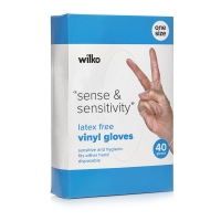Wilko  Wilko Latex Free Vinyl Gloves One Size 40pk