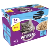 Wilko  Whiskas 1+ Cat Food Casserole Fish Selection 85g 12 Pack