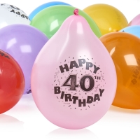 Wilko  Wilko Balloons 40th Birthday 10pk