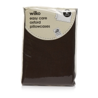 Wilko  Wilko Oxford Pillowcases Chocolate 2pk