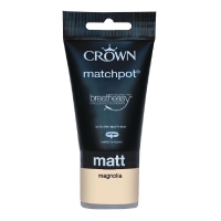 Wilko  Crown Matt Emulsion Paint Tester Pot Magnolia 40ml