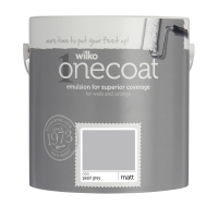 Wilko  Wilko One Coat Matt Emulsion Paint Pearl Grey 2.5L