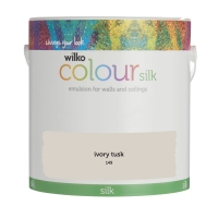 Wilko  Wilko Silk Emulsion Paint Ivory Tusk 2.5L