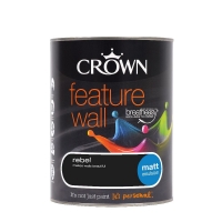 Wilko  Crown Feature Wall Emulsion Paint Rebel 1.25L