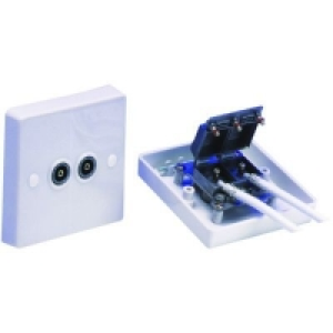 Wickes UHF/VHF Coaxial Screen Twin Flush Outlet