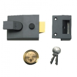 Yale P-89-DMG-PB-60 89 Deadlocking Nightlatch 60mm Grey / Br