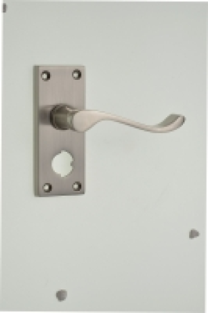 Wickes York Victorian Scroll Privacy Handle Satin Nickel Fin £15.49