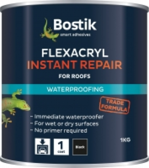 Bostik Flexacryl Instant Repair for Roofs Black 1kg £14.29