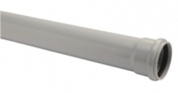 Wickes Soil Pipe Single Socket 1m Grey