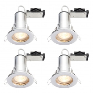 Wickes LED Fire Rated Downlights Chrome Finish 4 Pack £39.99