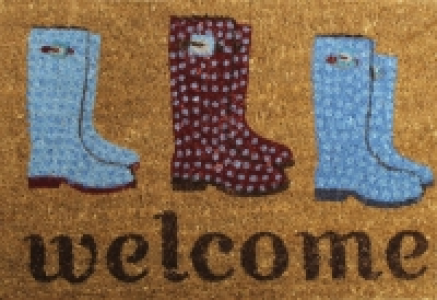 Primeur PVC Coir Welcome Wellies Doormat £3.99