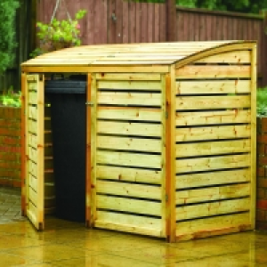 Rowlinson Double Wooden Bin Store Natural