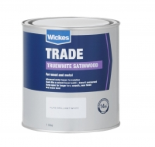 Wickes Truewhite Satinwood Paint Pure Brilliant White 1L