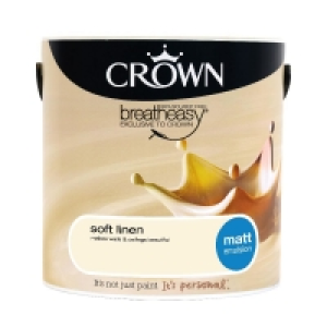 Crown Matt Emulsion Paint Soft Linen 2.5L £14.00