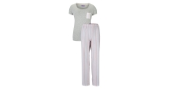Ladies Stripe Pyjamas Grey &pound;6.99