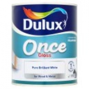 Asda Dulux Once Gloss Pure Brilliant White Paint for Wood & Metal