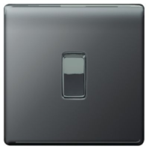 Wickes 10A Light Switch 1 Gang 2 Way Black Nickel Screwless  £9.49