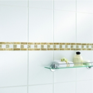 Wickes  Wickes Mocha Matt Travertine Border Tile 58 x 305mm