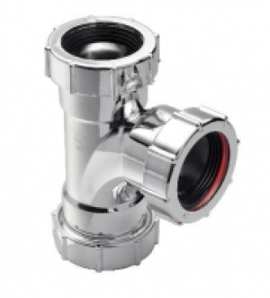 Wickes 88.5DEG Tee Chrome Finish 40mm