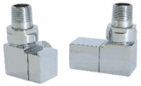 Wickes Contemporary Square Corner Radiator Valves - Chrome