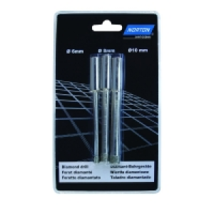 Wickes 6/8/10mm Diamond Tile Drill Bits Pack 3