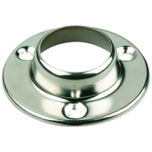 Wickes Wardrobe Rail Heavy Duty Rod Socket Chrome 25mm 2 Pac