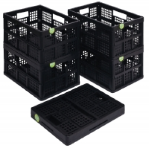Really Useful Folding Box/Crate Black 32L £3.49