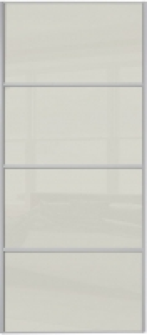 Wickes Sliding Wardrobe Door Silver Framed Four Panel Soft W £135.20