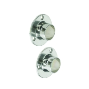 Wickes Wardrobe Rail Retaining Socket Brushed Nickel 19mm 2