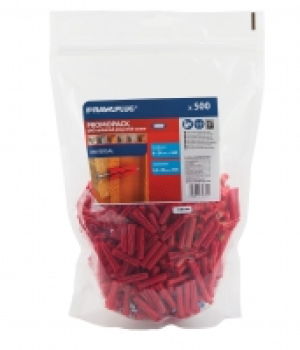 Rawlplug Uno Plug and Screw 6mm Red Pack 500 &pound;12.99