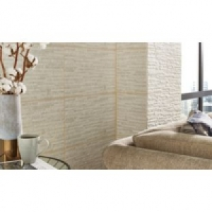 Wickes Battersea Splitface White Ceramic Wall Tile 298 x 498