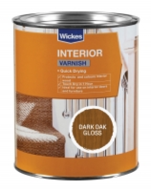 Wickes Quick Drying Interior Varnish Dark Oak Gloss 750ml £10.99