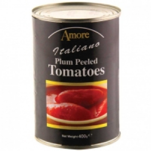AMORE PLUM TOMATOES 400G £0.19
