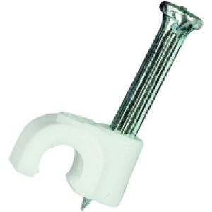 Wickes Round Cable Clips White 4mm 50 Pack &pound;0.99