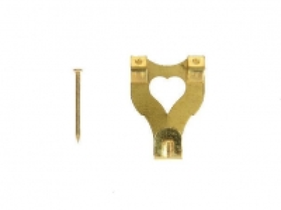 Wickes Double Picture Hook No.3 Brass Plated 33 x 25mm 10 Pa