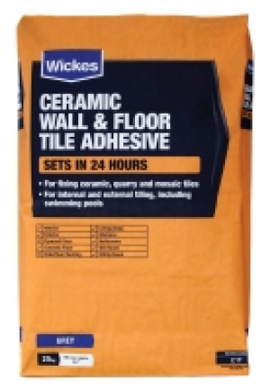 Wickes Ceramic Tile Adhesive Grey 25kg &pound;17.99