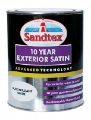Sandtex 10 Year Exterior Satin Pure Brilliant White 750ml £17.50