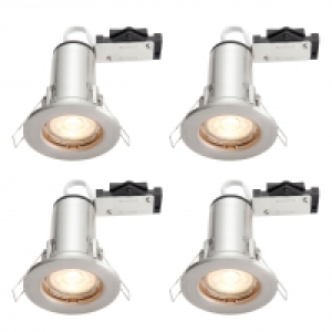 Wickes LED Fire Rated Downlights Brushed Chrome Finish 4 Pac &pound;39.99