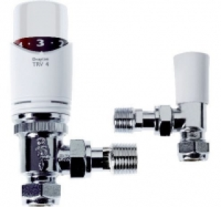 Drayton TRV4 White Angled & Lockshield Valve 15mm £22.94