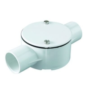 Wickes 2 Way Conduit Through Box White 25mm &pound;1.29