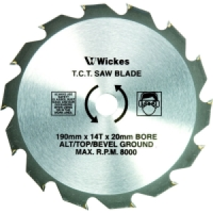 Wickes 14 Teeth Medium Cut Circular Saw Blade 190x20mm £5.00