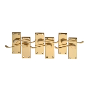 Wickes Paris Victorian Scroll Latch Handle Set Polished Bras £24.99