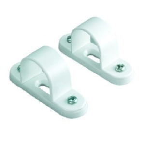 Wickes Conduit Spacer Bar Saddle White 25mm 2 Pack