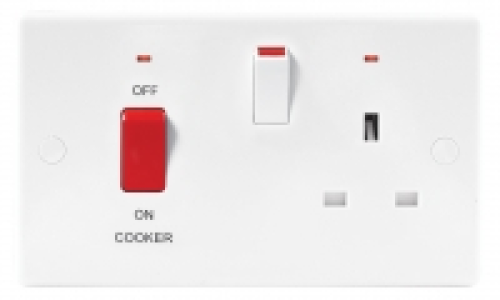 Wickes 45A Cooker Control with Neon Slimline White
