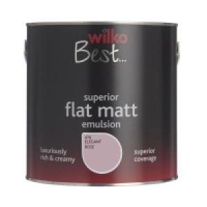 Wilko Flat Matt Emulsion Paint Elegant Rose 2.5L £12.00