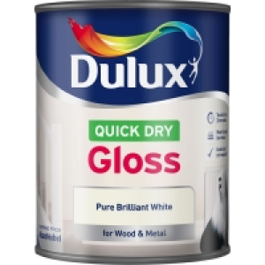 Dulux Quick Dry Gloss Paint Pure Brilliant White 750ml &pound;8.00
